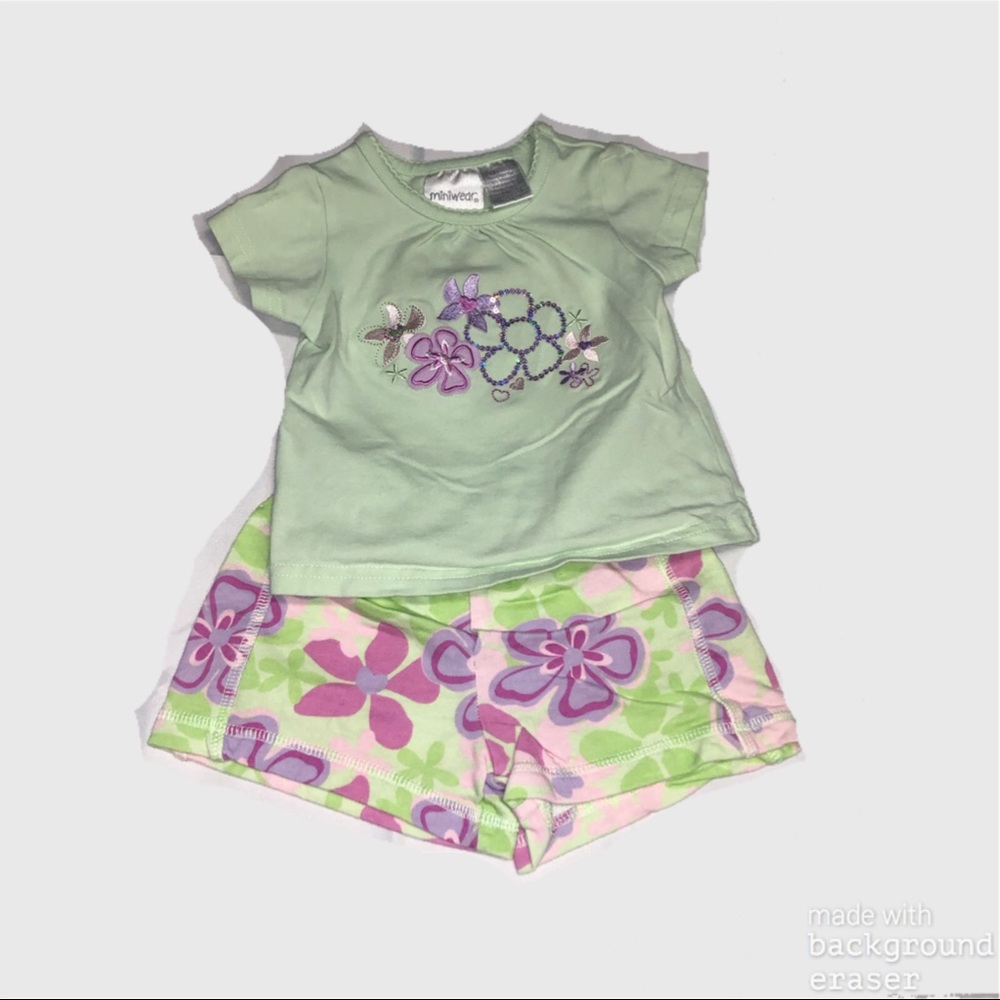 4/$20 Miniwear T-shirt and Floral Shorts